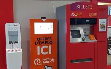 HUCLINK la borne interactive d&#039;emploi sans CV est en gare de Narbonne. Postulez en 2mm ou déposez une annonce !