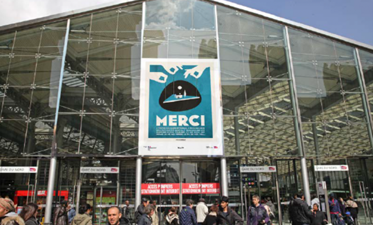 Affiche Merci en Gare du Nord