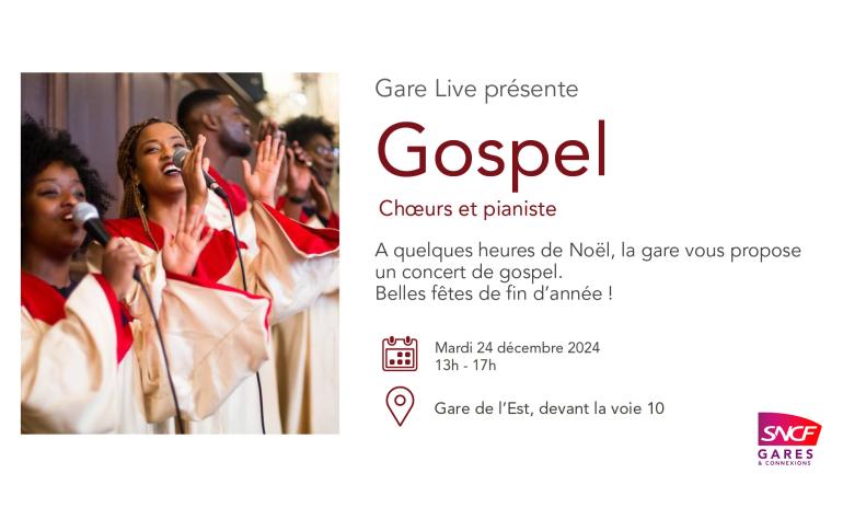 Les chanteurs gospel en Gare de l’Est dans le cadre d&#039;un Gare Live ! 