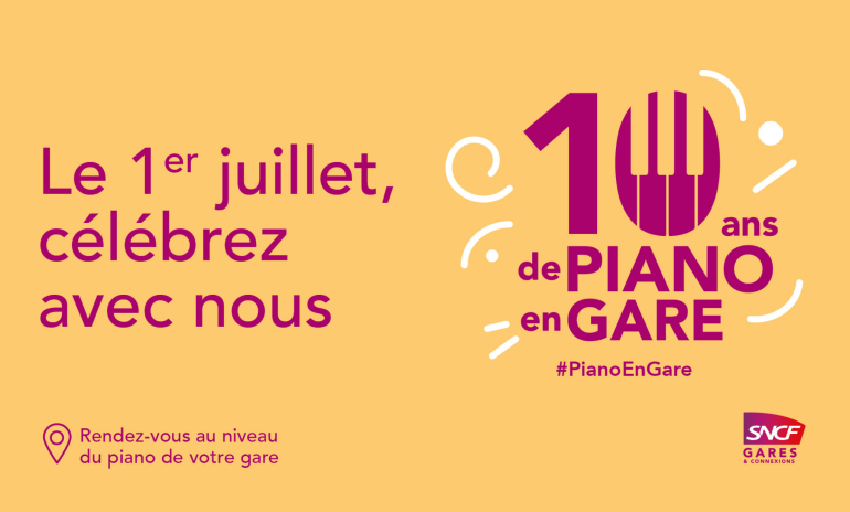 10 ans du piano en gare